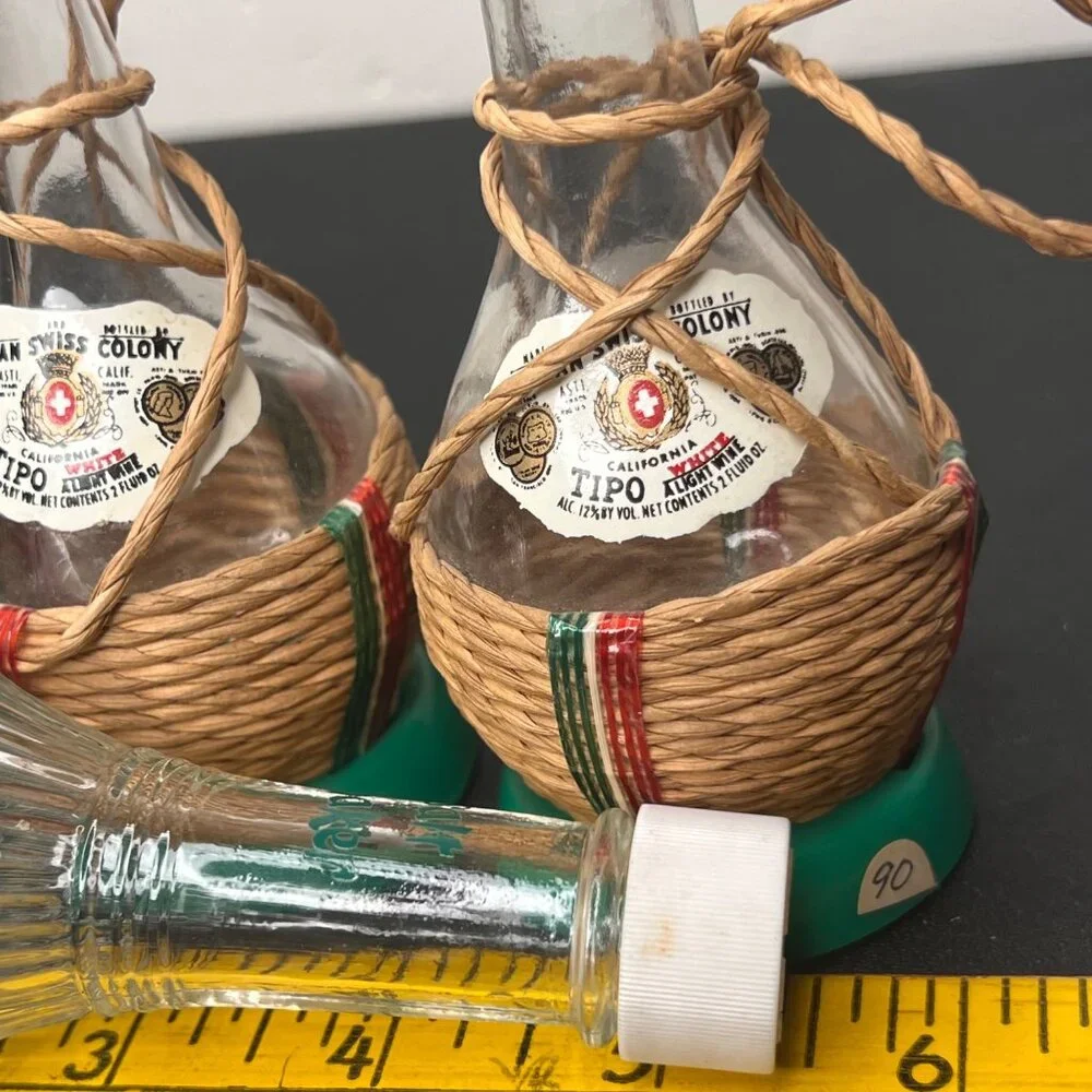 2 Italian Swiss Colony1952 Decorative Bottles & Regina Wine Vinegar Salt Shaker